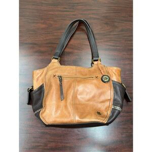 The Sak Tan and Brown Leather Shoulder Bag/ Purse